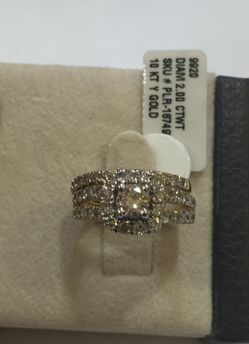 10K Y gold ring set diamonds 2 CT’s