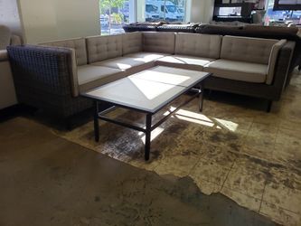 New 6pc outdoor patio furniture sectional sofa sunbrella fabric tax included