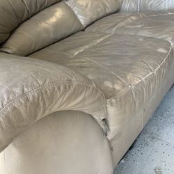 Free, FREE LEATHER COUUCH, See Photos For Condition