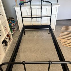 IKEA Black Metal Twin Bed 