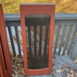 16 Red Wood Panels With Tinted Glass