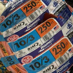 10/3 Romex Wire 250ft Copper Electric Cable New  (price Is Firm )