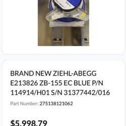 2 Brand New Ziehl‑Abegg ECblue Industrial HVAC Fans – High Efficiency, 6 kW, Never Installed”