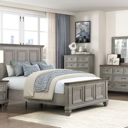 4 PC BEDROOM SET NEW IN BOX (MATTRESS AND CHEST SOLD SEPARATELY)