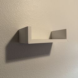 Three Floating Shelves Wall Mounted Solid Wood Wall Shelves White