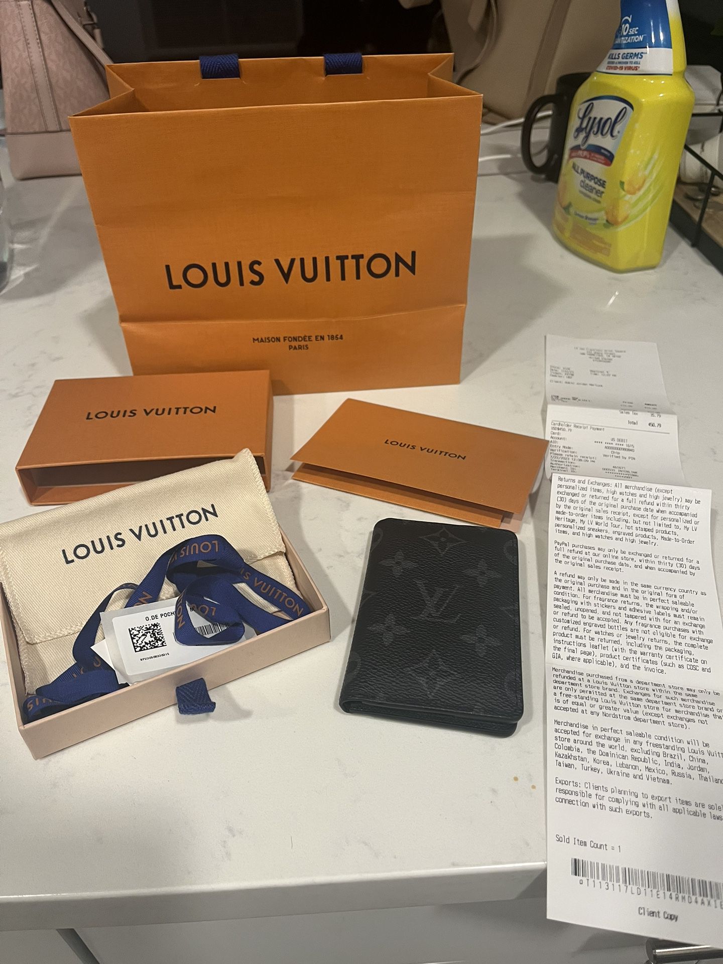 Louis Vuitton Pocket organizer wallet Eclipse Monogram 
