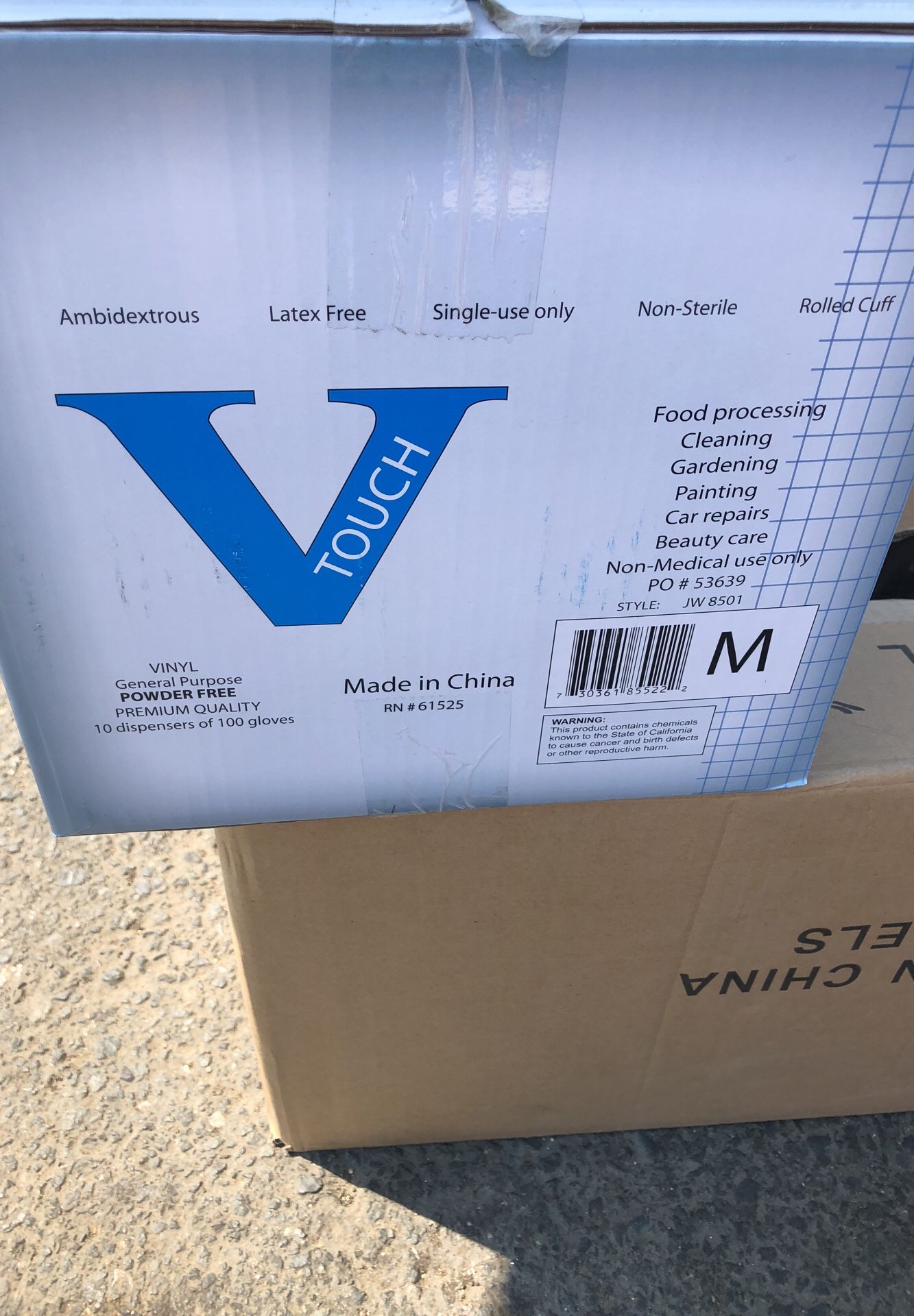 Vinyl powder free food processing gloves, cleaning gloves gardening gloves painting car repairs beauty care