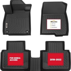 orealtrend Black TPE Floor Mats Replacement Liners for Honda Accord 10th 2018-2022 Heavy Duty All Weather Front and Rear Protector Car Mat - Custom Fi