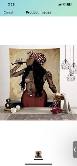Black Woman Wall Art Tapestry 
