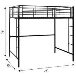 Full Loft Frame + Memory Mattress With Protector + Step Cushions