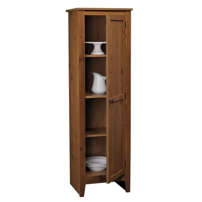 Ameriwood Home Milford Single Door Storage Pantry Cabinet, Old Fashioned Pine, New In Box