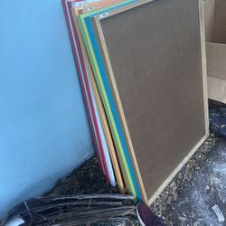 LOT of Colorful Framed Plywood Canvas / Bulletin Boards 20 EA – Strong Plywood Backed