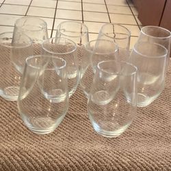Glass Wine Tumblers. 10 Count