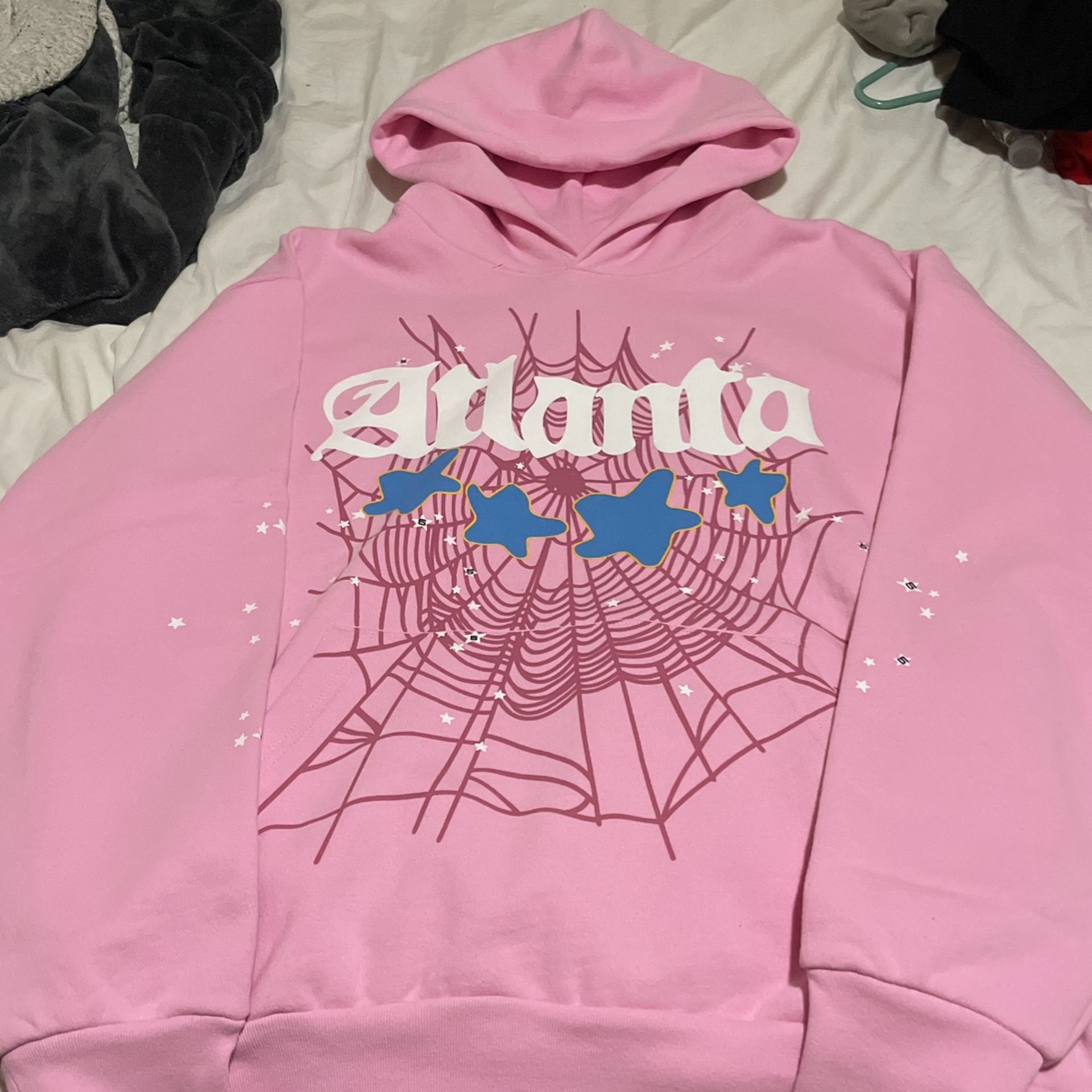 Sp5der Atlanta pink hoodie size large