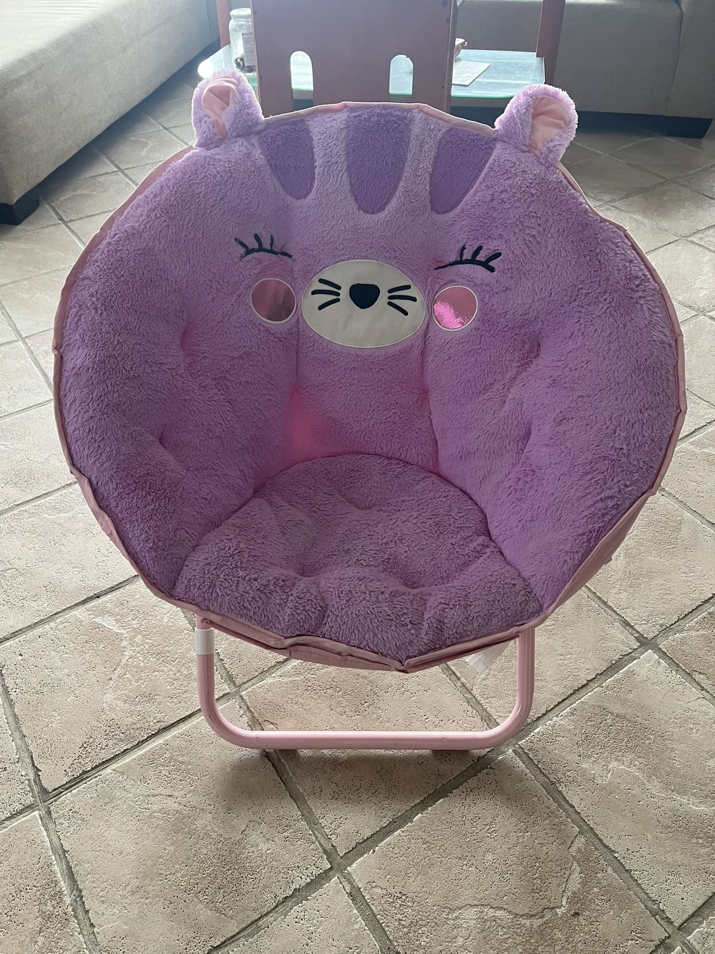 Girls Bicycle And Saucer Folding Chair