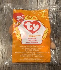 Ty Teenie Beanie Babies ‘Bongo’ 1998 McDonalds Promotion ~ Factory Sealed Bag