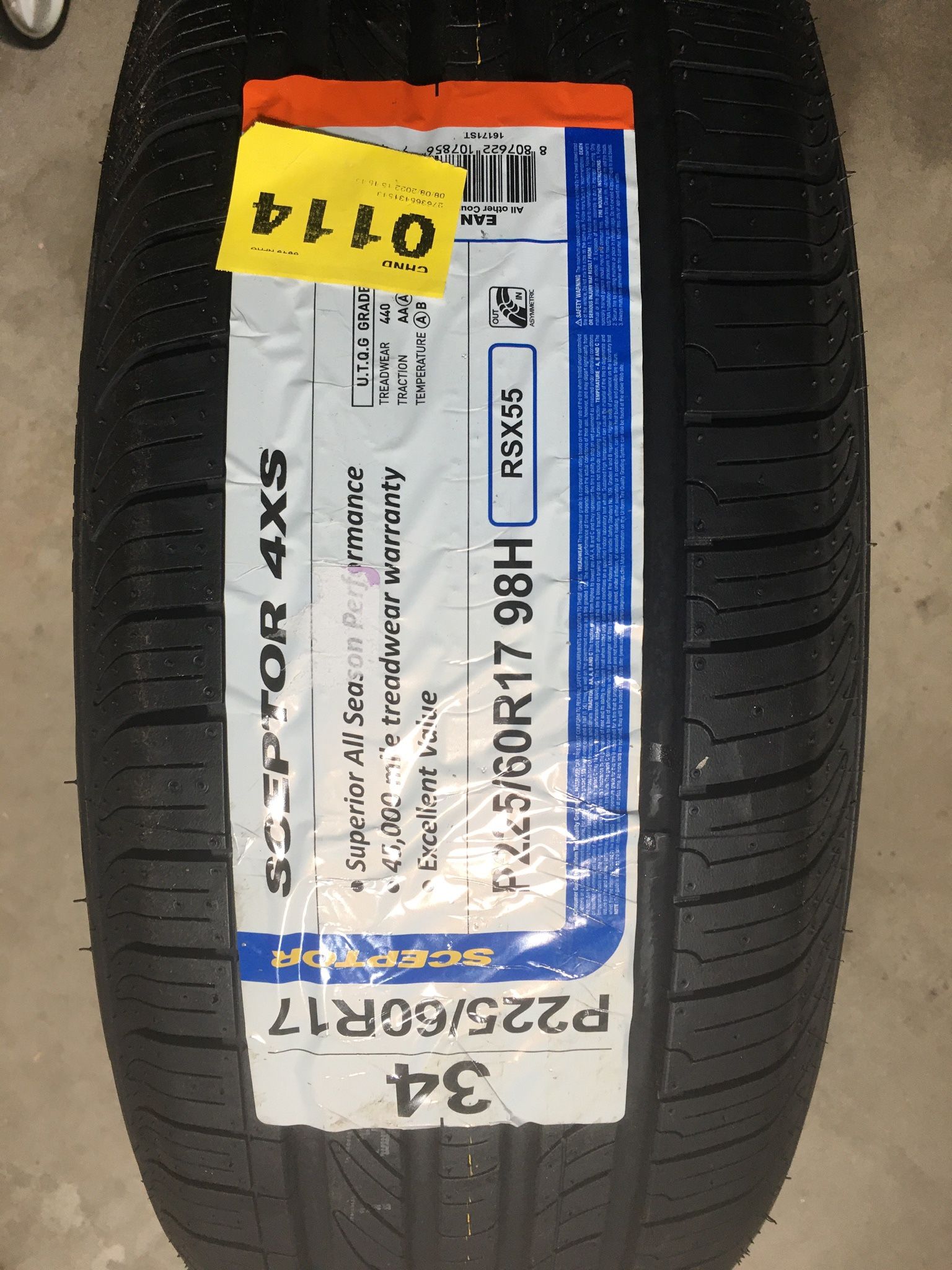 225/60R17 New tire