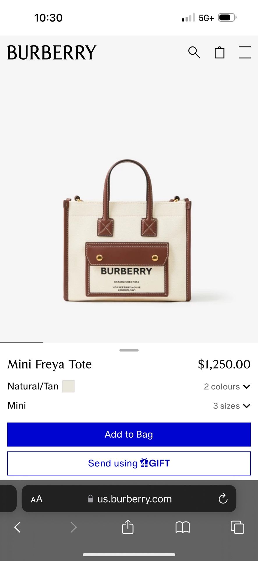 Burberry Tote Bag Mini Freya