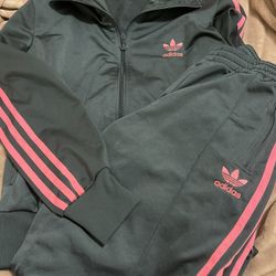Women Adidas Sweat Suit Hoodie L Size Pant M