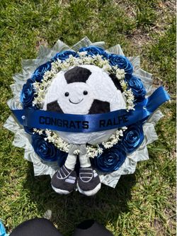 Soccer theme flower bouquet