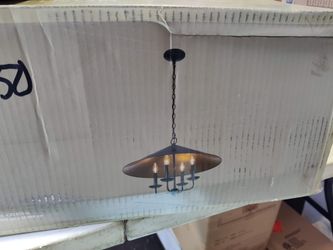 Monteaux 4 light chandelier pendant light fixture in black and gold