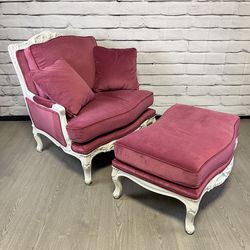 Pink Chair & A Half Plus Ottoman