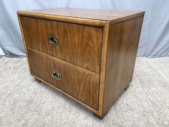 DIXIE Chevron Vintage Mid Century 2-Drawer Closed Nightstand