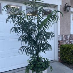 Artificial Palm Tree With Silk Ivy Vines At Bottom In Basket For Home And Office 6 Feet 