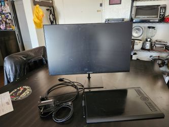 Desktop Monitor and Drawing Tablet for Digital Artists