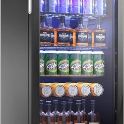 *BRAND NEW* 3.2 cu.ft Black Glass Door Refrigeratorss w/ adjustable shelves, 126 cans capacity
