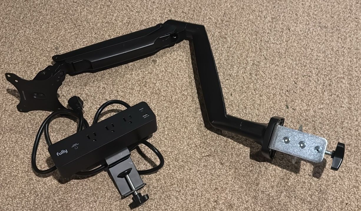 Fully Monitor Arm with Power Strip