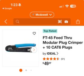 IDEAL FT-45 Feed Thru Modular Plug Crimper