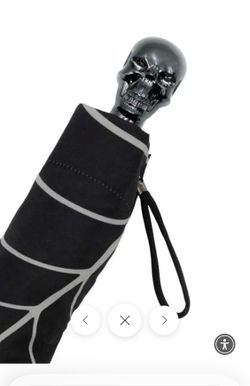 Kreepsville halloween spider web skull handle umbrella $20