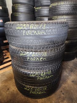 225 60R 18 FALKEN WILD PEAK A/T TIRES 2256018 USED TIRES (SET) MOUNT BALANCE INCLUDED
