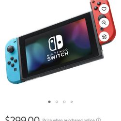 Nintendo Switch Game System With Red And Blue Joycon
