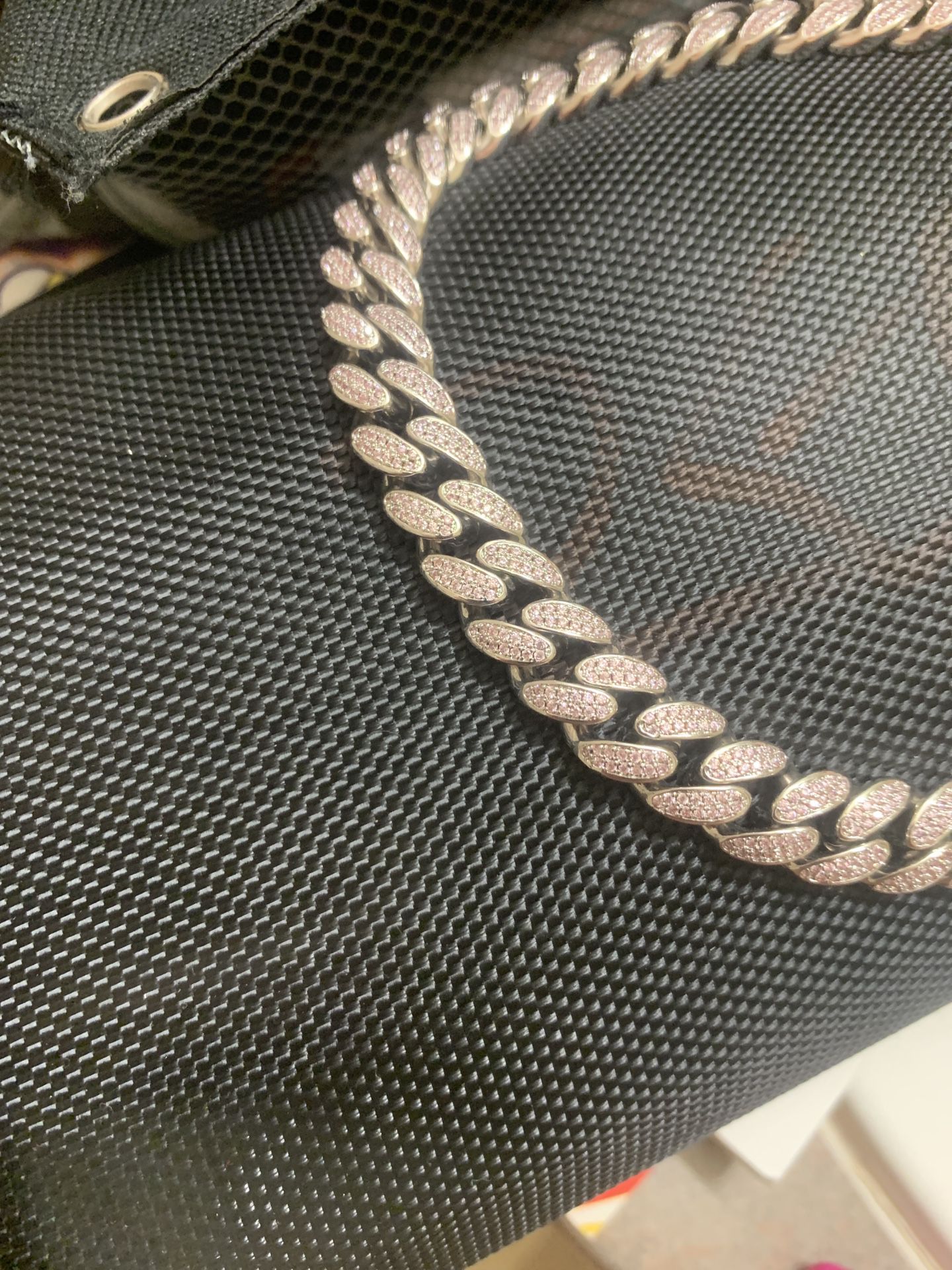 Choker Chain - 14k Gold plated Encrusted With Pink CZ’s  
