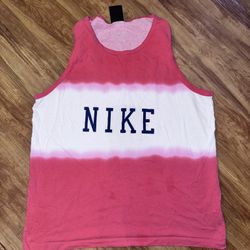 Nike Americana Tank Ombre Salmon White Mens size XL Sportsware Black Tag Standar