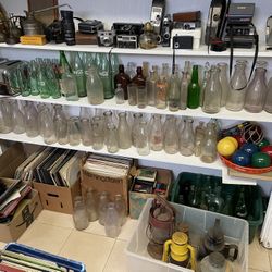 Collection of antique / vintage Milk bottles, Glass bottles
