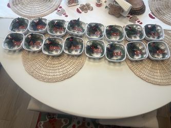 “Set of 16 handmade Christmas basket ornaments”