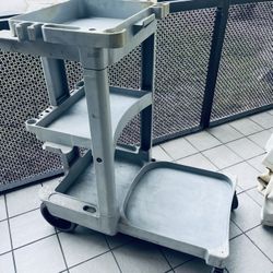 Short Platform Polyethylene Cleaning Cart for Gray