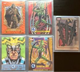2026 Topps Fantastic Four Finest 5 Card Lot 1/1 Sketch Doom /25 Red /5 Gold /50