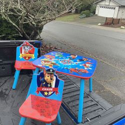 Child Kid Children Paw Patrol Play Table with 2 Chairs like Brand New 