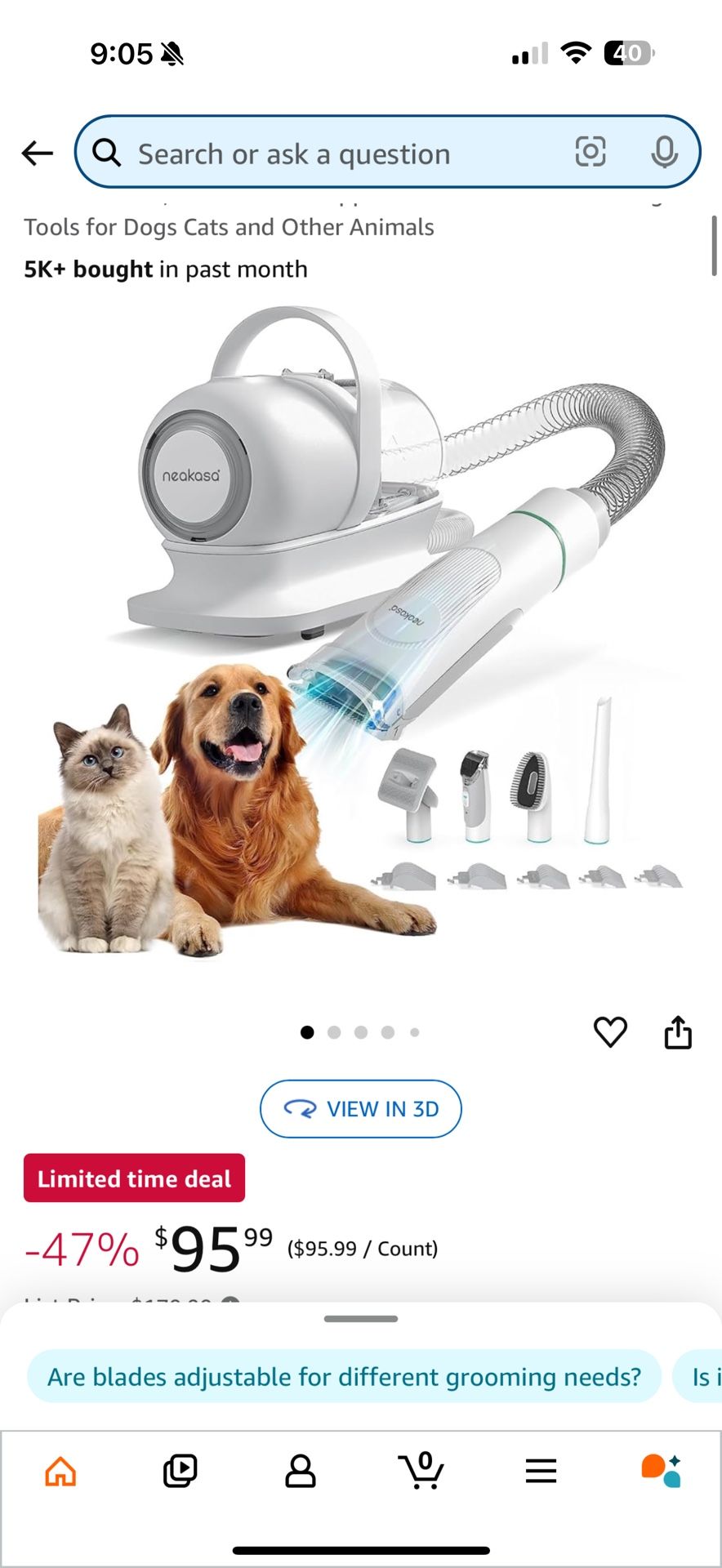 Dog / Cat / Pet Grooming Vacuum Kit