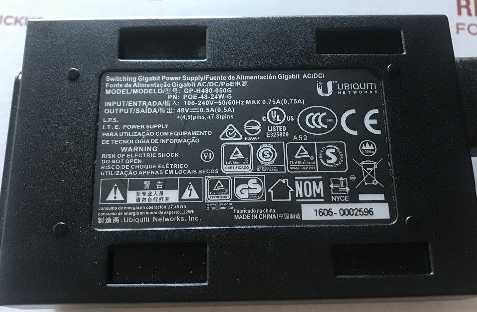 Ubiquiti POE Injector GP-H480-050G