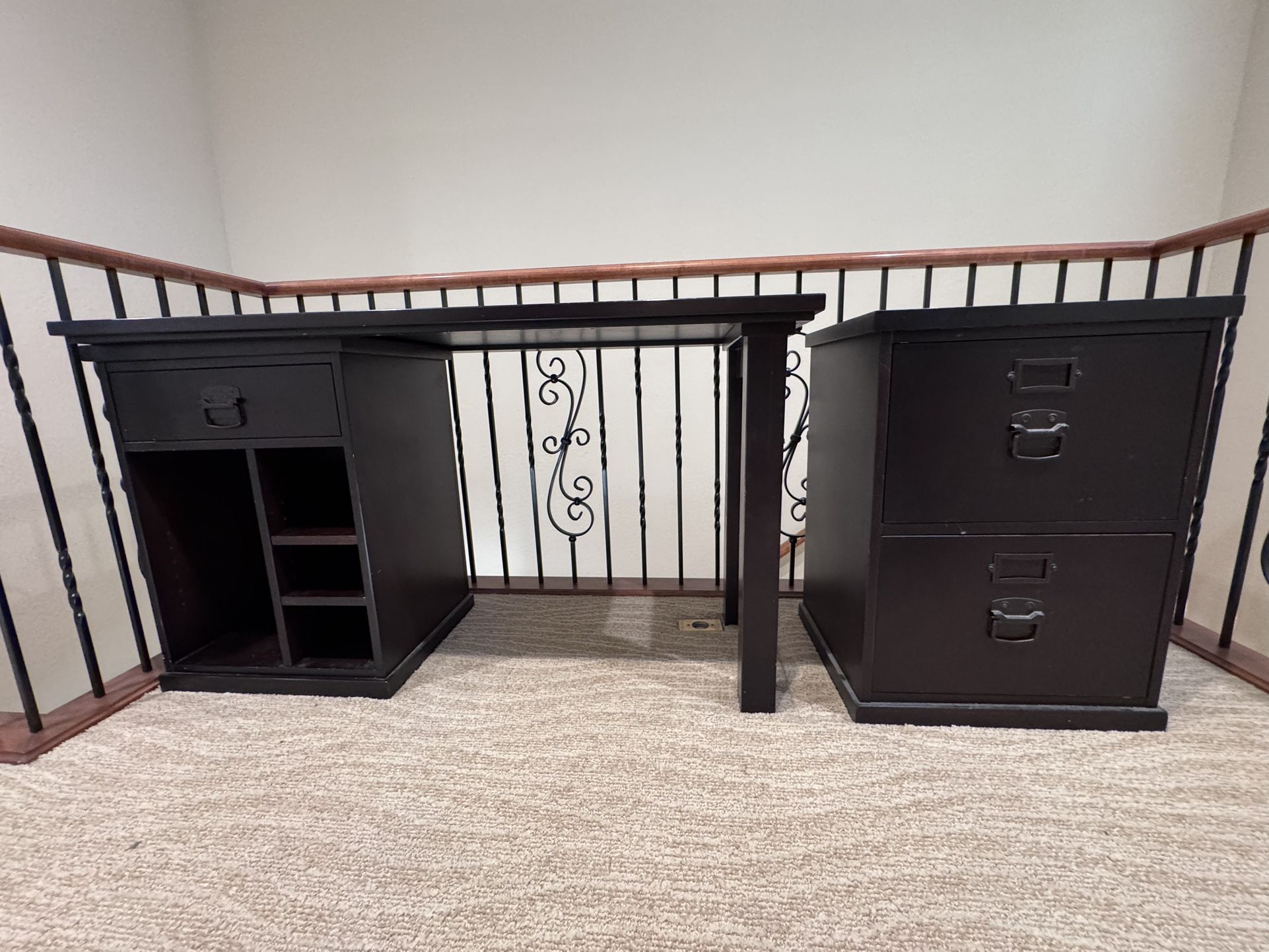 Small Desk a Matching Filing Cabinet