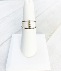 Silver Double Wire Round Ring With 5 Caps In The Middle