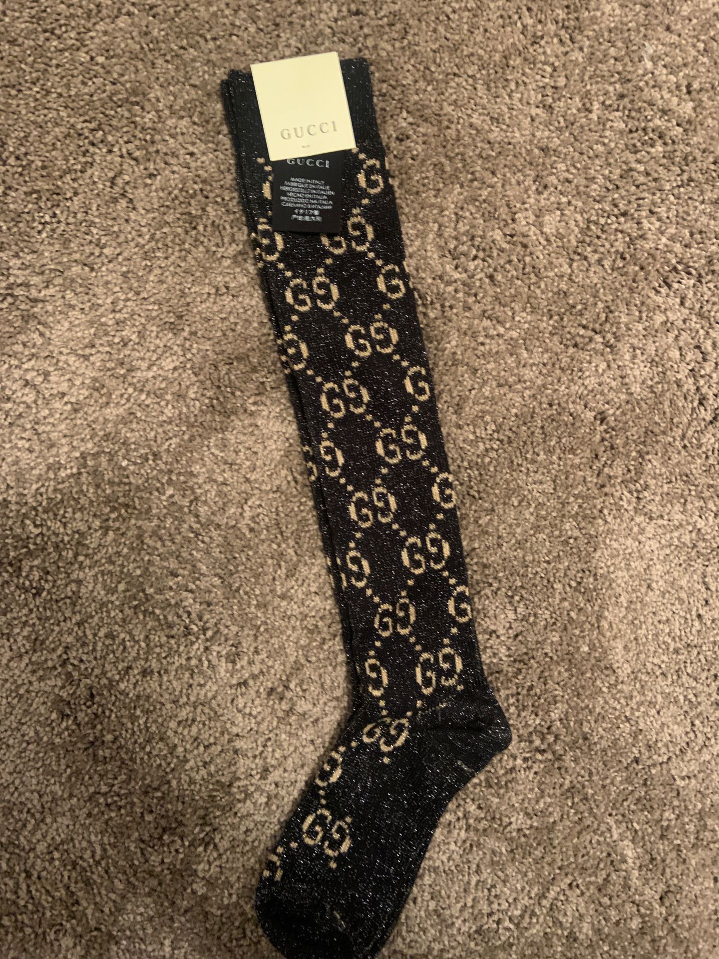 Sparkly black & gold Gucci socks