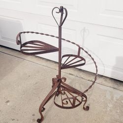 Vintage Wrought Iron Plant Stand 