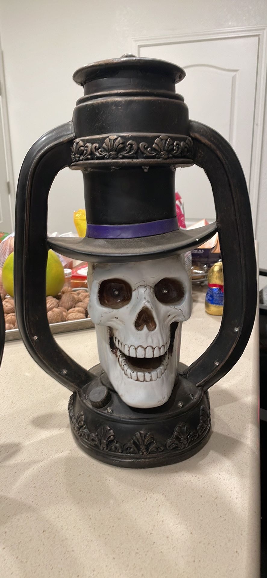 Large Heavy Ceramic Skull Lanterns