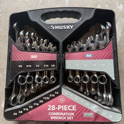 Husky 28‑Piece Combination Wrench Set SAE/MM